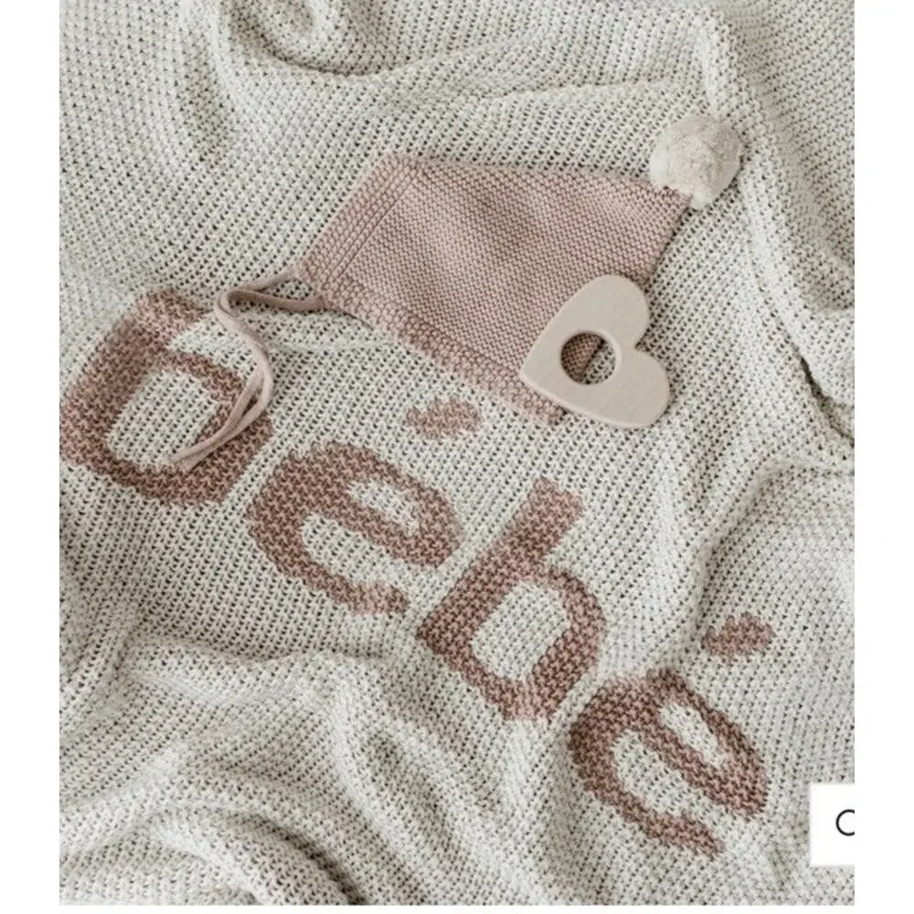 DOMANI HOME COLLECTION DH Bebe Pink Baby Knit Blanket NEW $100